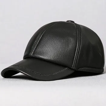 XdanqinX Barbati din Piele Hat Baseball Cap New Simplu Moda piele de Oaie Piele de Brand Capace Os Tatălui Capac Plat Snapback Cap