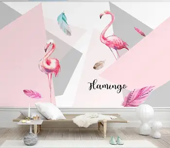 XUE SU acoperire de Perete personalizat tapet mural minimalist modern flamingo TV canapea dormitor, peretele din fundal