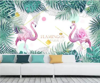 XUE SU Personalizat mari picturi murale / imagini de fundal / mici proaspete plante tropicale flamingo Nordic minimalist modern de fundal de perete