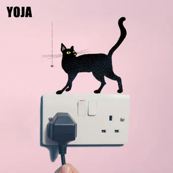YOJA Paianjen Si Pisica Distractiv PVC Cameră Dormitor Decor Acasă Autocolant de Perete de Culoare Comutator Decal 12ss0388