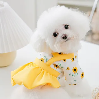 Îmbrăcăminte Pentru Animale De Companie Câine Pisică Rochie De Primavara-Vara Caine Mic Florale Rochie Catelus Drăguț Haine De Moda De Companie Partid Rochie De Printesa